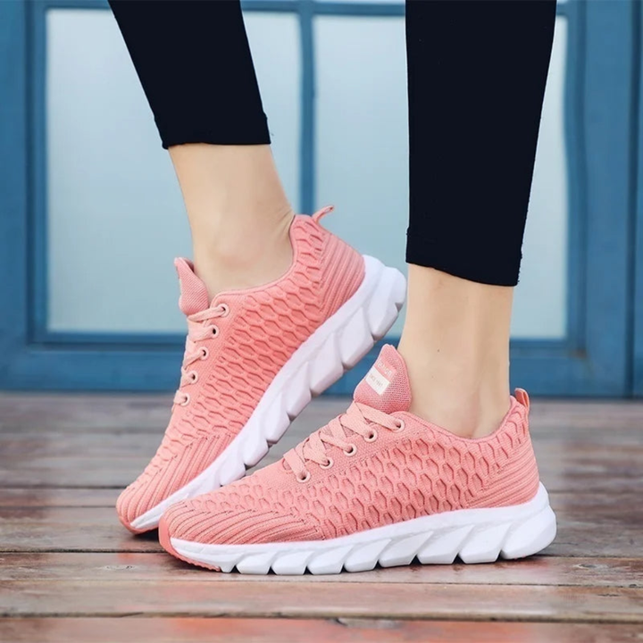 Rosa trendiga sneakers för dam och herr