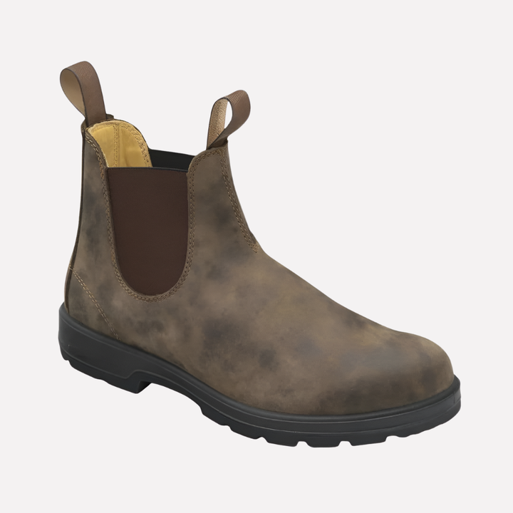 Brungrå Chelsea boots i slitstark modell för vardagsbruk