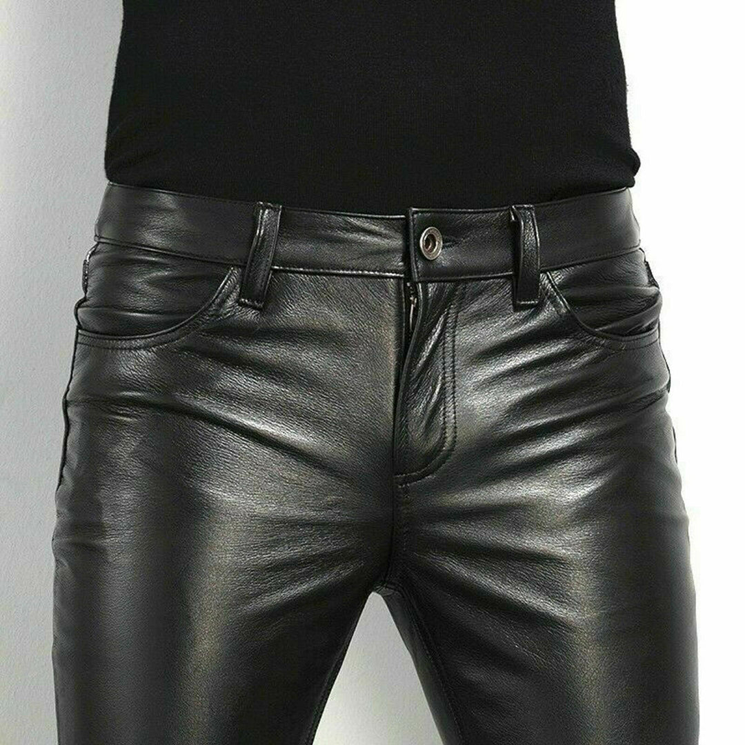 Svarta slim fit herrmyxor i modern streetwear stil för vardagsbyxor