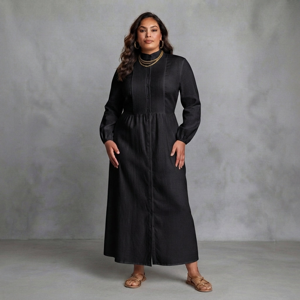 Elegant damernas Colette maxiklänning med lång ärm i vacker design för fest och vardag