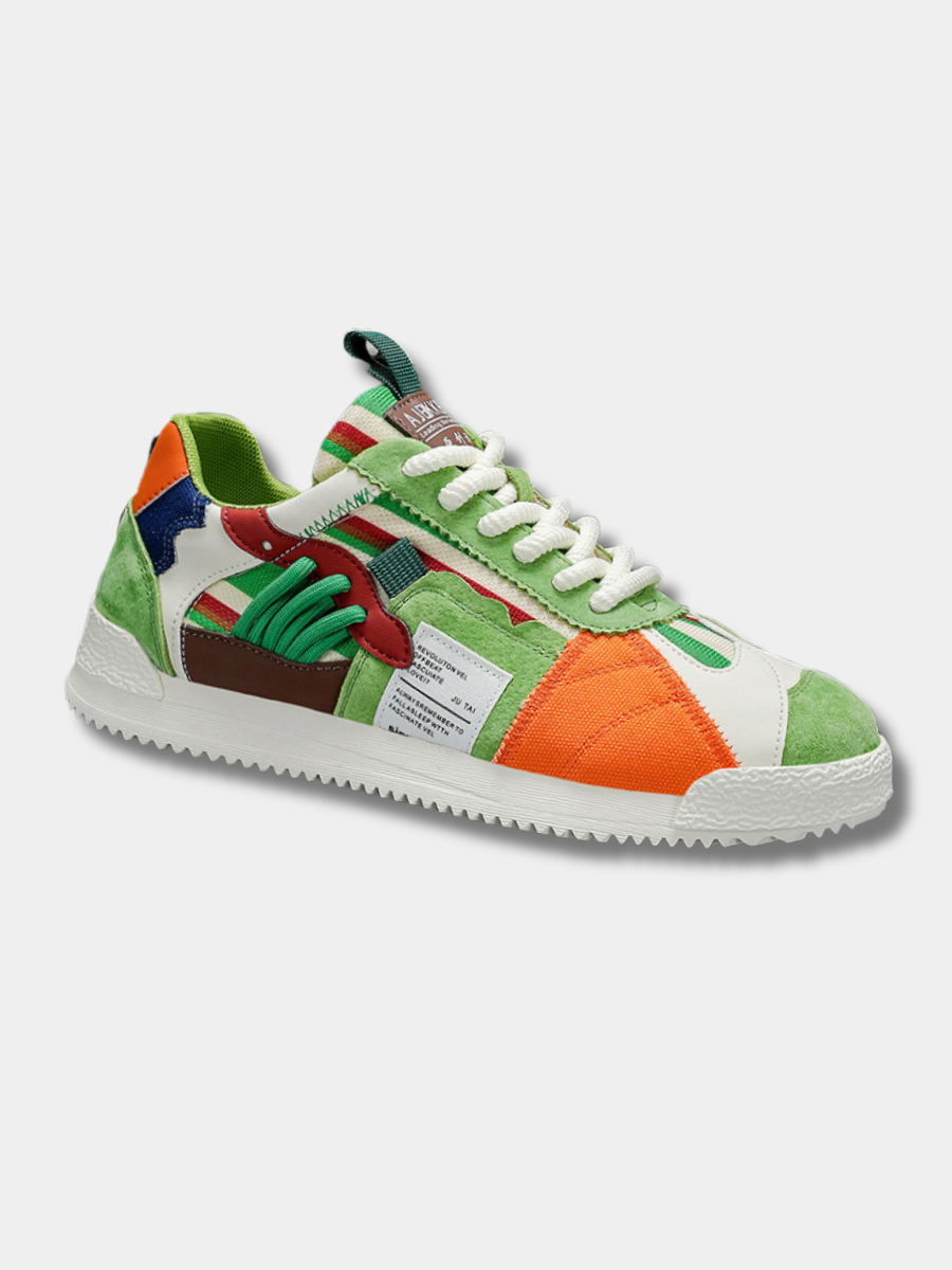 Retrosneakers i grön färgsättning