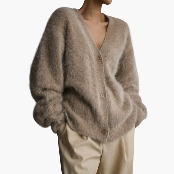 V-ringad damkofta i mjukt material för snygga lager på lager-outfits