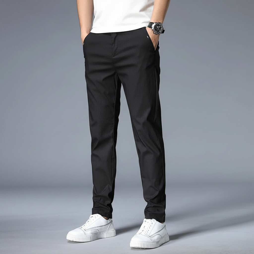 Slim fit herrbyxa i stretchmaterial för herrmode