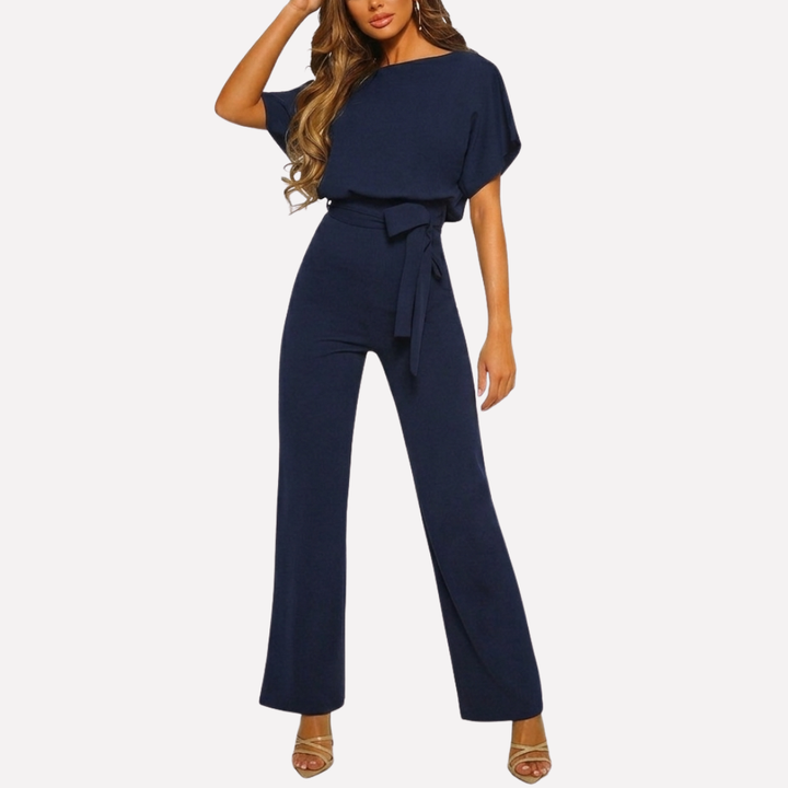 Elegant damjumpsuit i helfigur med markerande skärp för fest och vardag