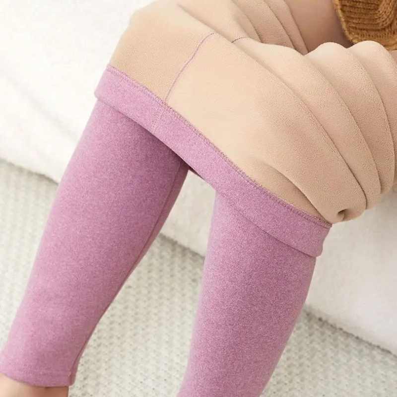 Rosa damvinterleggings med mjuk insida