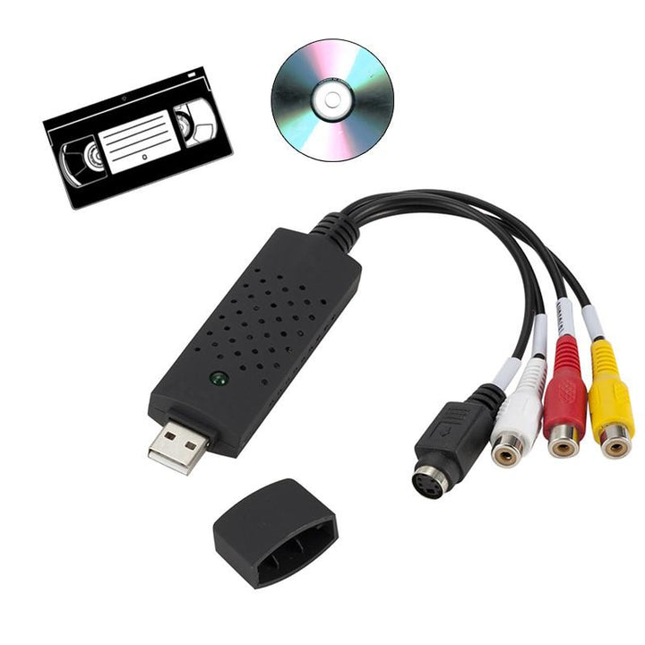 VHS till digital videokonverterare med USB och A/V-kablar