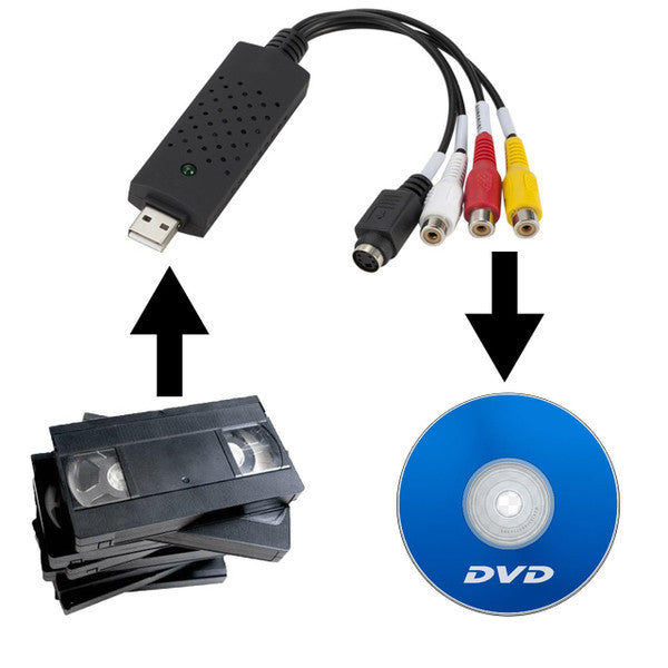 Universal VHS till digital konverterare komplett med kablage för hemmafilm