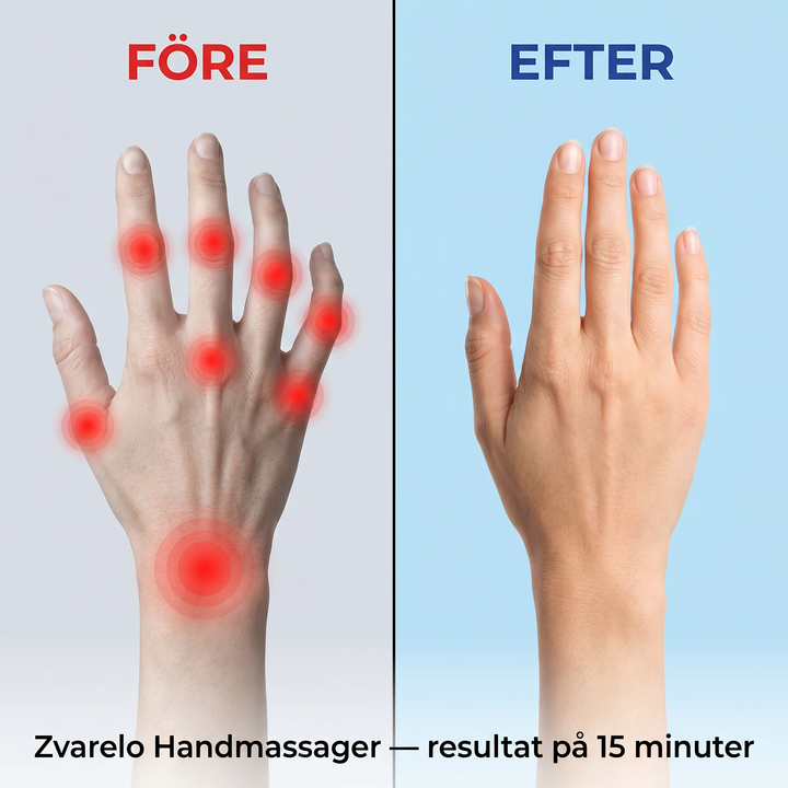 Jämförelsebild före och efter handmassage