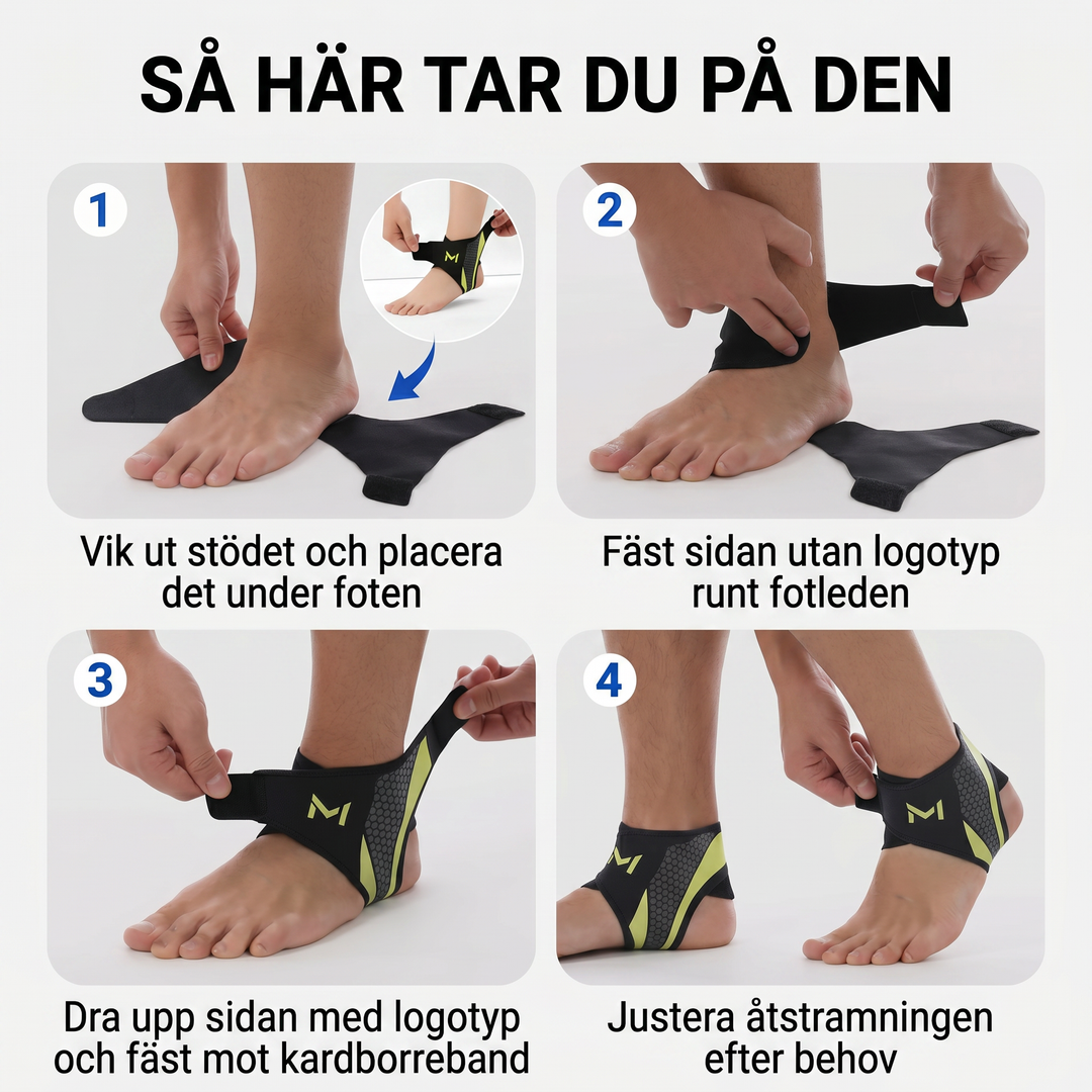 Ergonomiskt fotledsstöd i svart design för effektiv stabilisering
