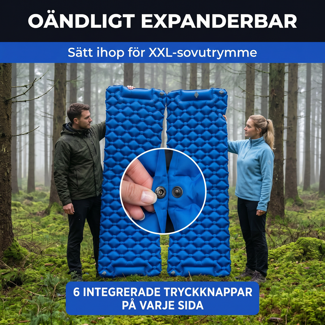 Vikbar och lätt design av det blå campingunderlaget för enkel förvaring