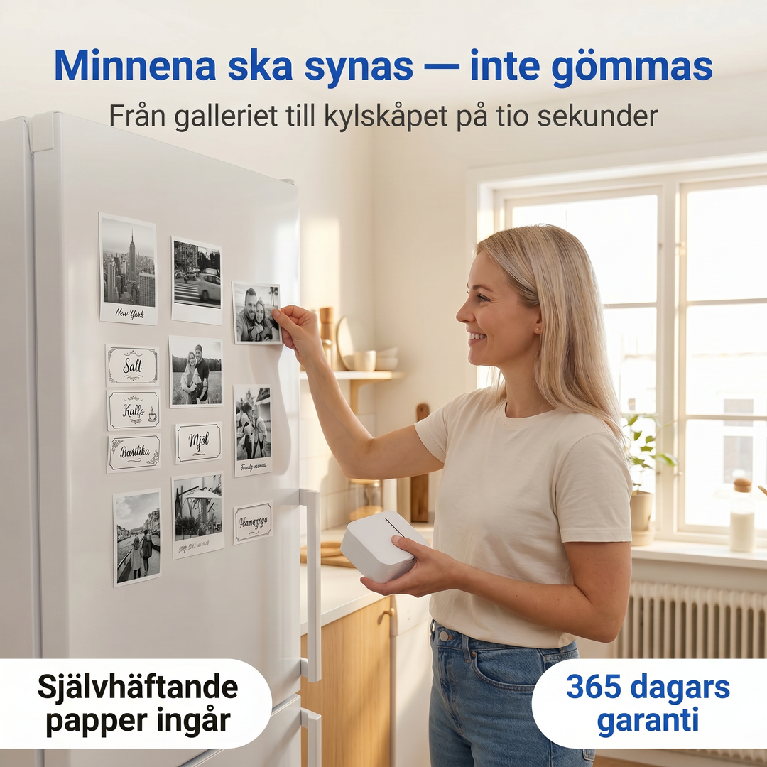 Praktisk mobil skrivare som visar sin kompakta storlek i handen