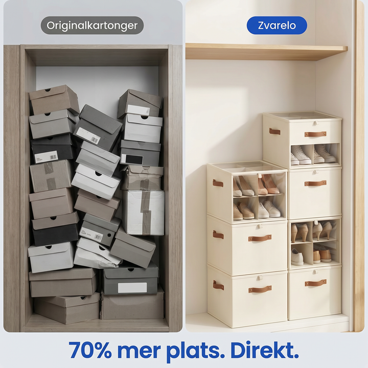 Smidig skoförvaring i garderoben med transparent lucka