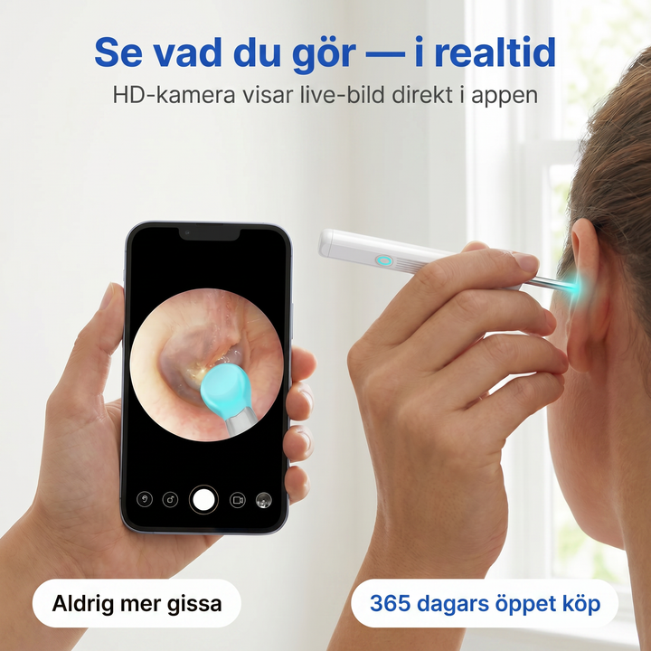 Effektiv borttagning av vaxpropp med upplyst öronkamera