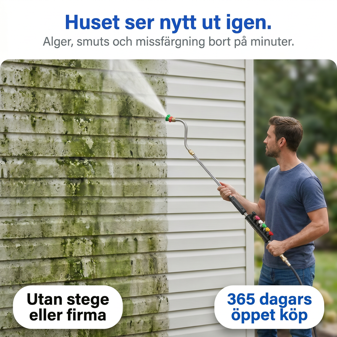 Ergonomiskt handtag på Zvarelo högtrycksstav för säker fasadtvätt