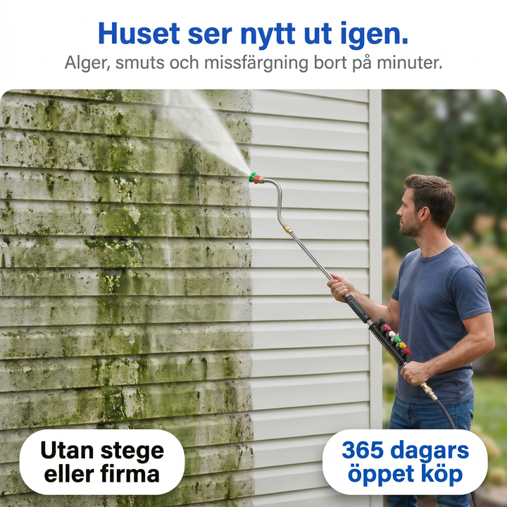 Ergonomiskt handtag på Zvarelo högtrycksstav för säker fasadtvätt
