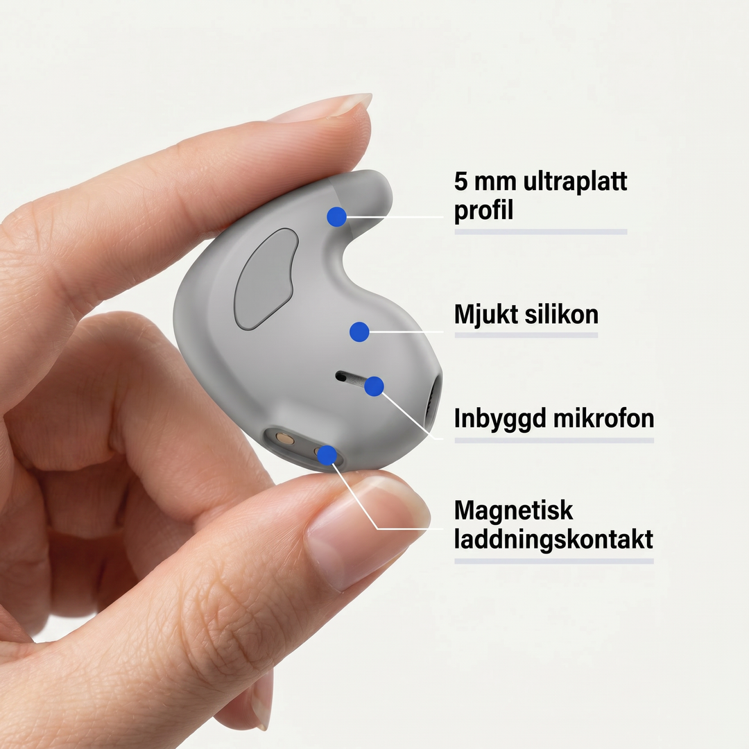 Ergonomiskt utformat pannband med inbyggda hörlurar för bättre hälsa och sömn