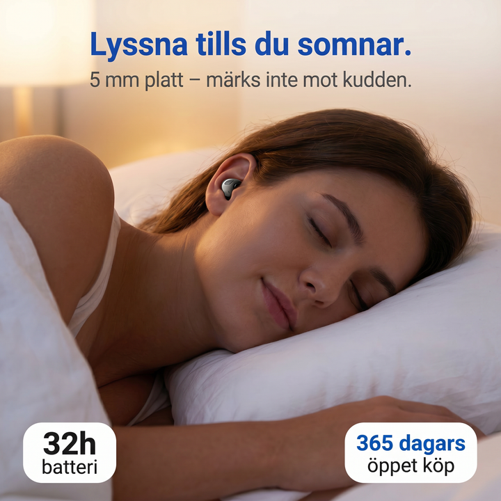 Smidiga sömnhörlurar som blockerar ljus och spelar lugnande musik
