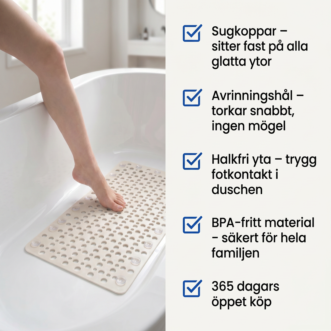 Fördelar med halkfri duschmatta och sugkoppar