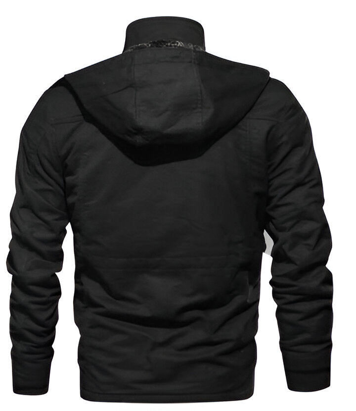 Beige damjacka i mjukt fleecematerial med huva