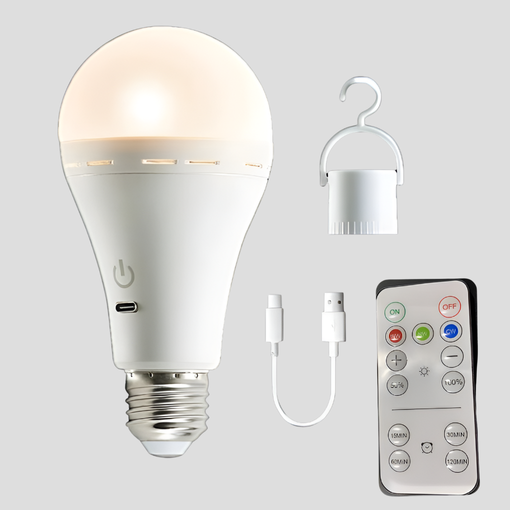Trådlös uppladdningsbar LED-bordslampa med fjärrkontroll, krok och laddningskabel