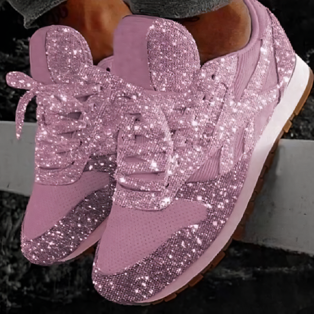 Snygga platåsneakers med glitter i modernt damutförande