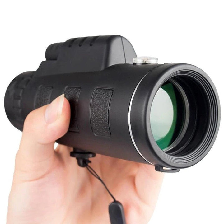Handhållen svart Starscope HD monokulär med räfflat grepp
