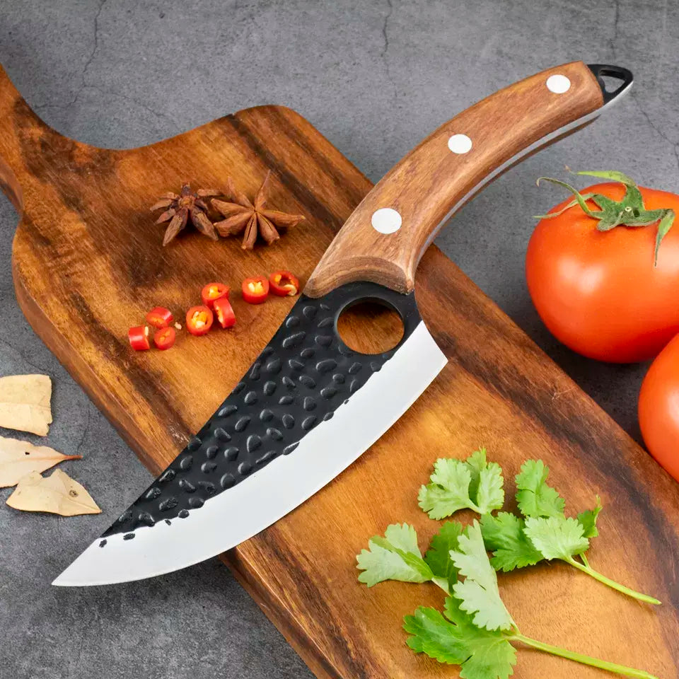 Japansk kockkniv i rostfritt stål för mångsidig matlagning