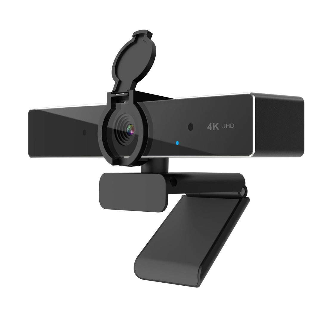 4K Ultra HD webbkamera med inbyggt linsskydd och justerbart skärmfäste