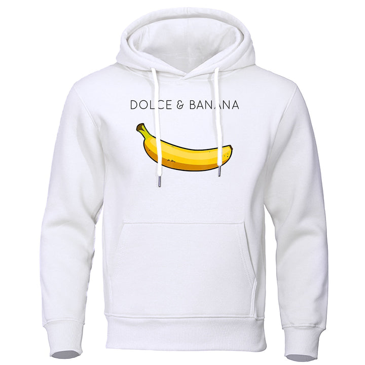 Vit herrhoodie med mjuk passform och huva