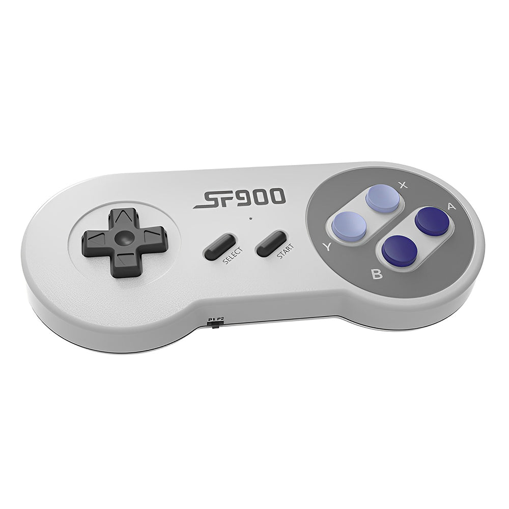 Nära bild på trådlösa handkontroller till retro spelkonsol