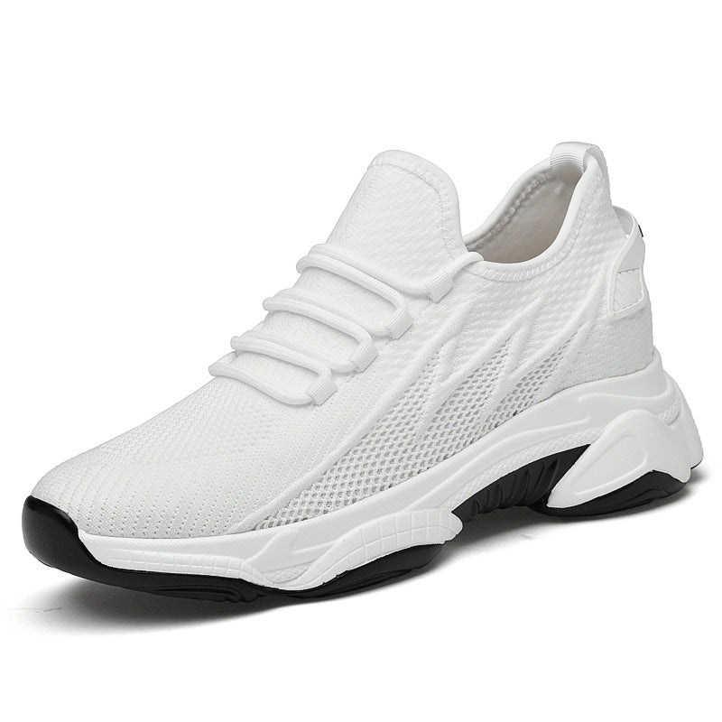 Vit herrsneaker med dold höjd och modern design