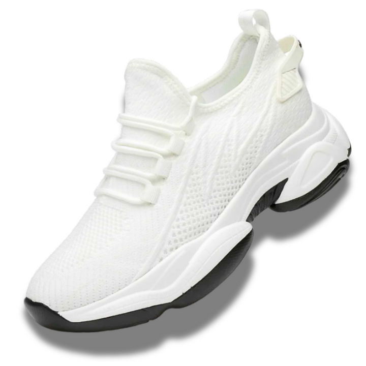 Högkvalitativ herrsneaker i vit färg med snörning