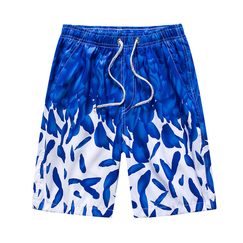 Blå mönstrade badshorts för herrar
