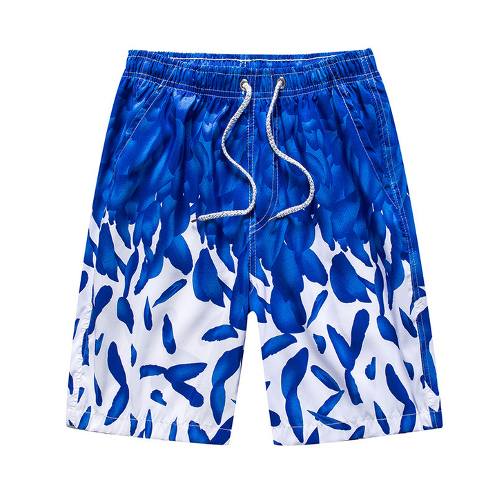 Blå mönstrade badshorts för herrar