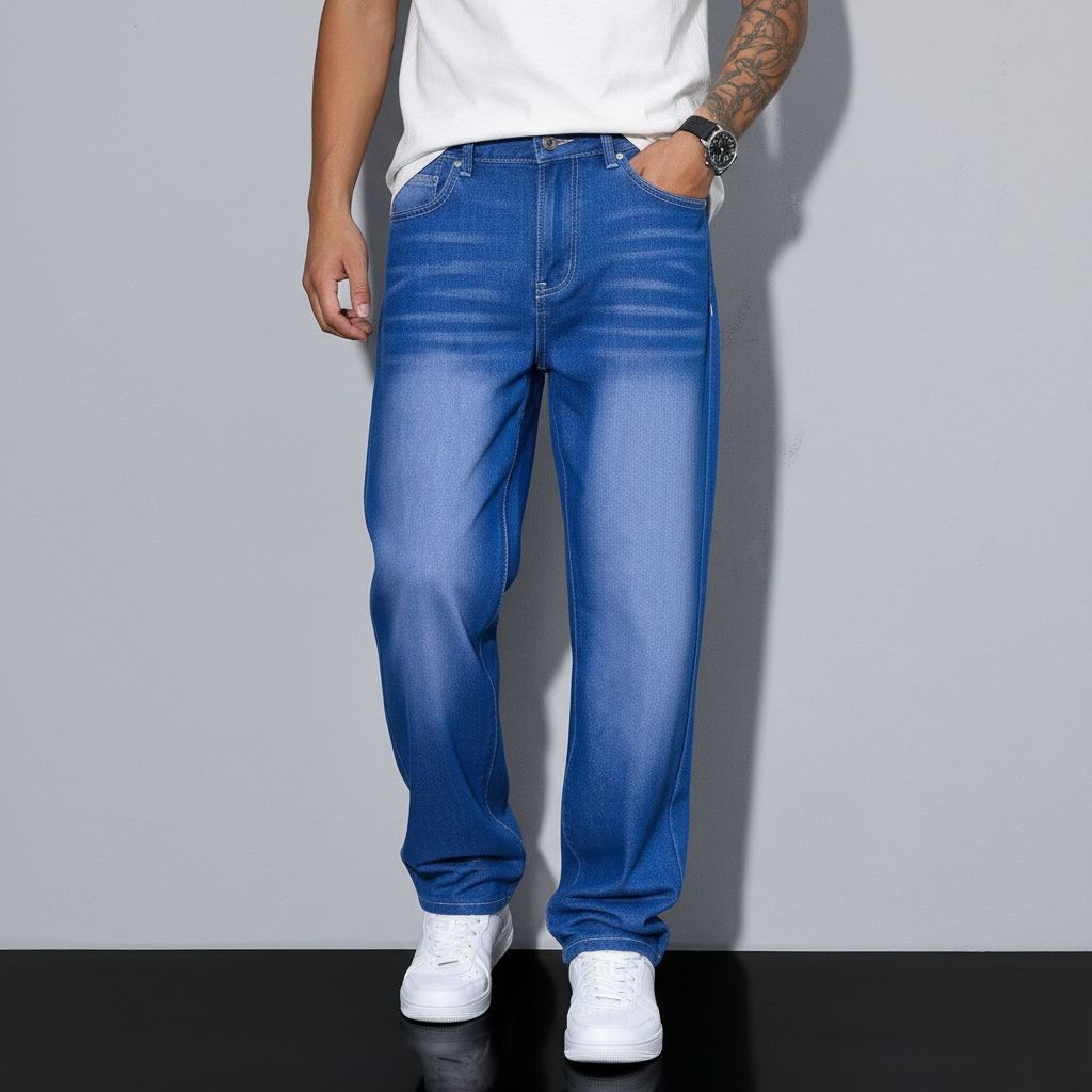 Stilrena vardagsbyxor i jeansmodell för en avslappnad look