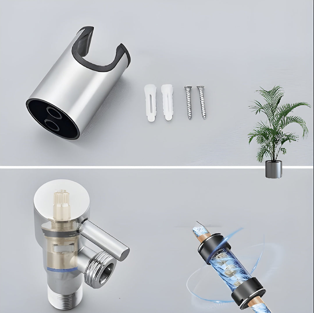 Komplett paket med bidet handdusch, väggfäste och flexibel slang för badrum