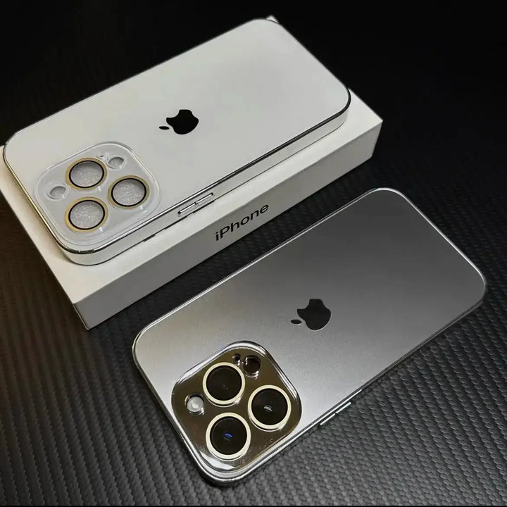 Elektropläterat Matt Akryl Glas iPhone Skyddsfodral