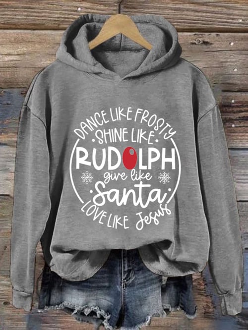 Röd damtröja jul hoodie med långärmad design och mysig vinterkänsla