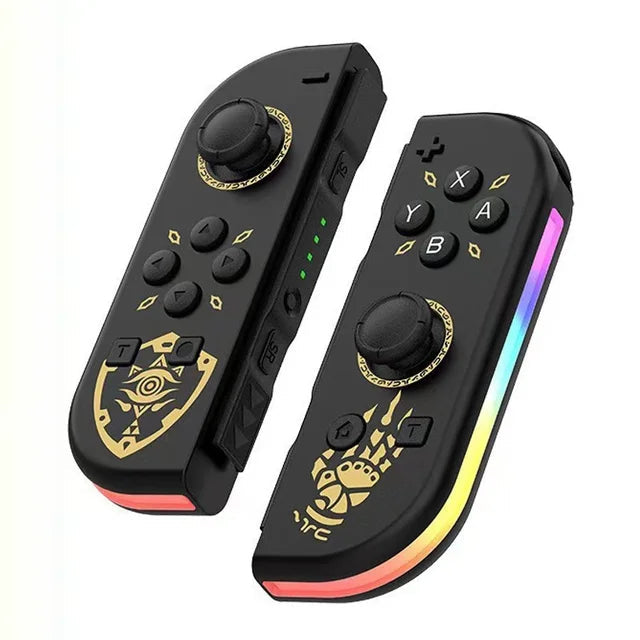 Svart trådlös switchkontroller med mönstrade detaljer