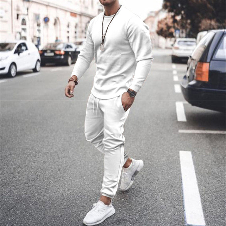 Stilrent mörk joggingdräkt set för herrar med modern passform