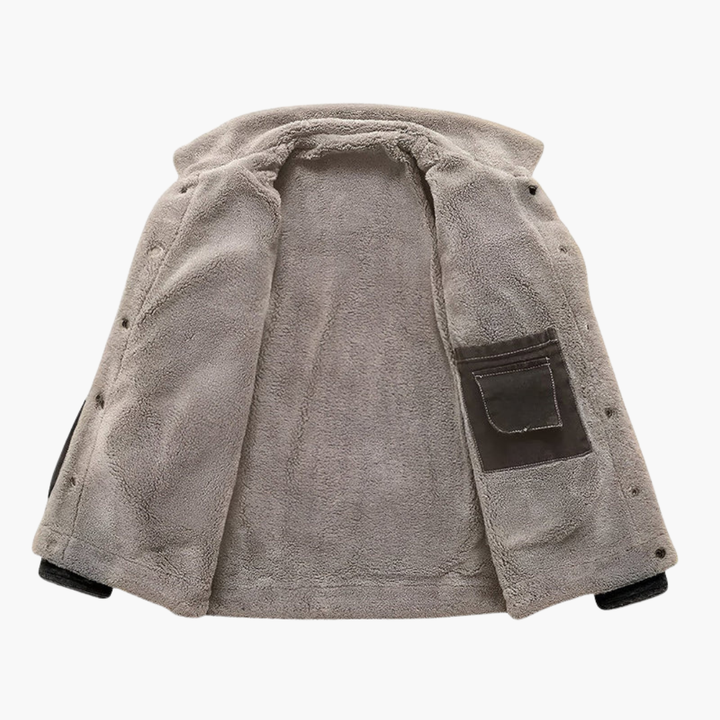 Brun herrjacka i vintagestil med varmt foder, perfekt som vinterjacka och vardagsjacka för herrmode.