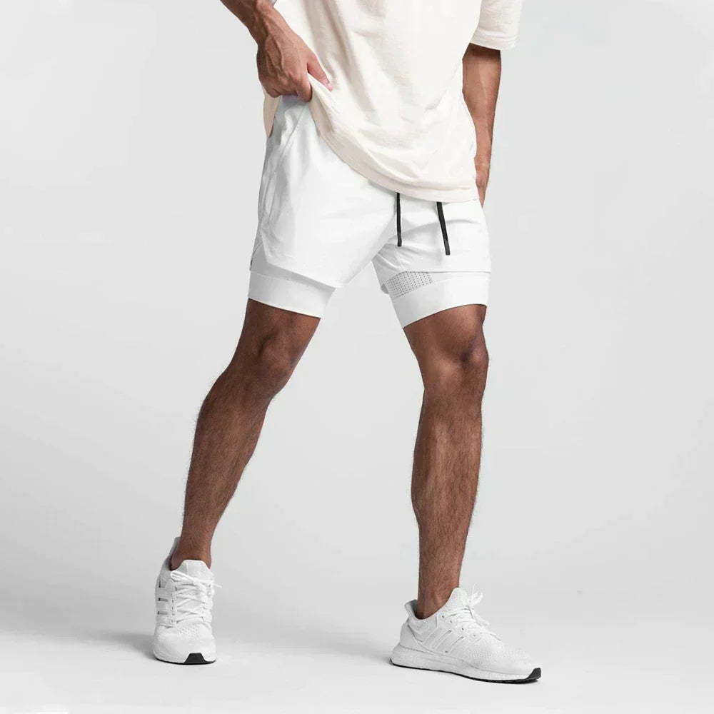 Lätta löpningsshorts för män med säker ficka för mobil och nycklar
