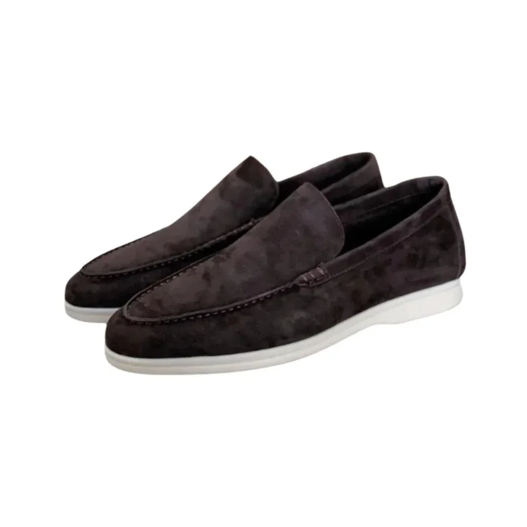 Mörkbruna herrskor loafers för formella och lediga tillfällen