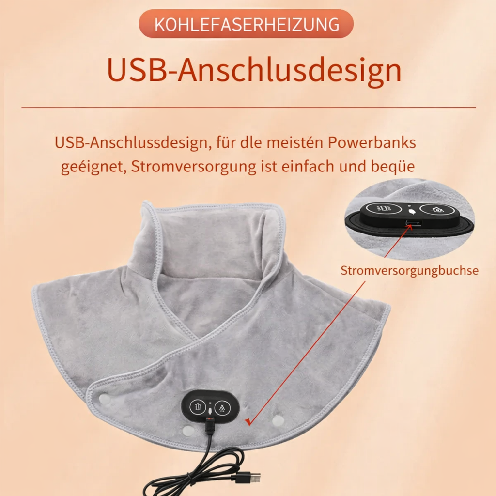 Ergonomisk massagekudde för nacke och axlar med värmefunktion