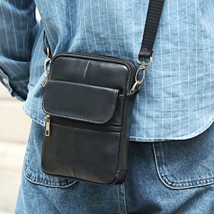 Stilig herrväska i axelmodell för vardagsbruk, brun crossbody
