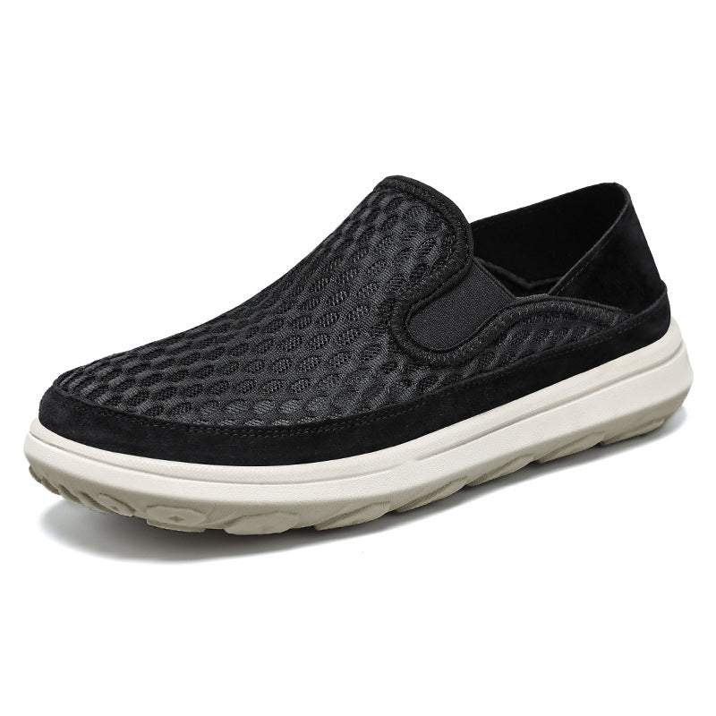 Svart modell av bekväma slip-on promenadskor för män