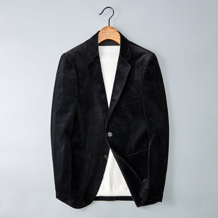 Herrar Smart Casual Manchesterjacka i svart på galge