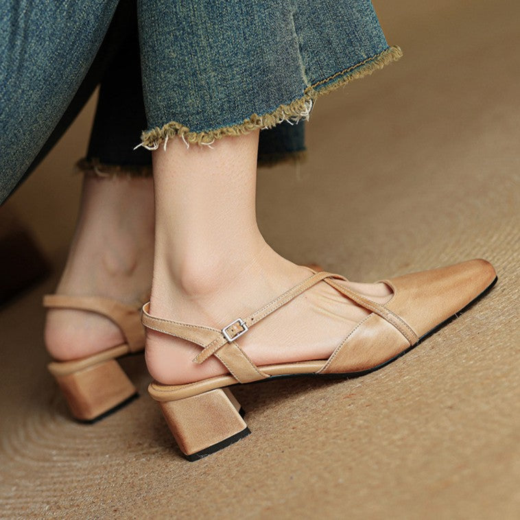 Chloé slingback-pumps för dam med korslagda remmar från sidan