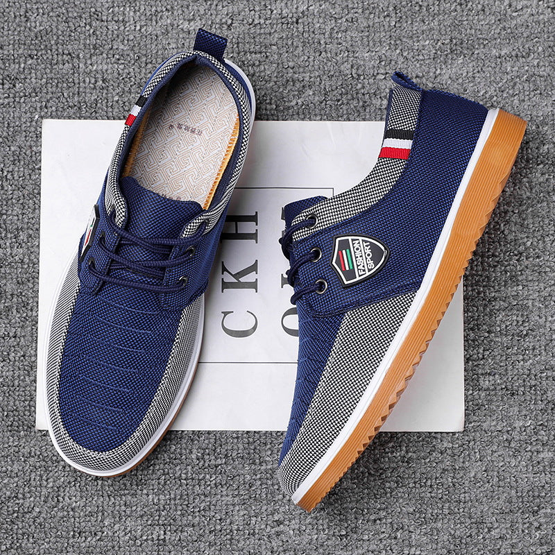Grå sneakers för herrar med flexibel sula och bra fotstöd