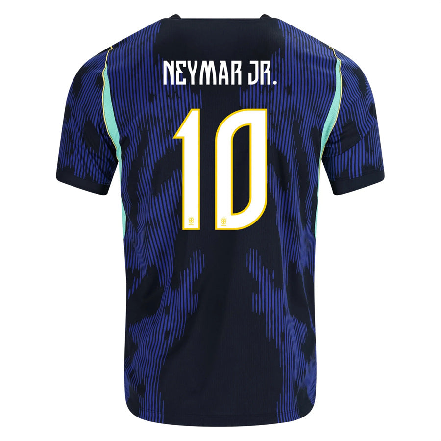 Baksida av Neymar Jr. Brasilien bortatröja med nummer 10